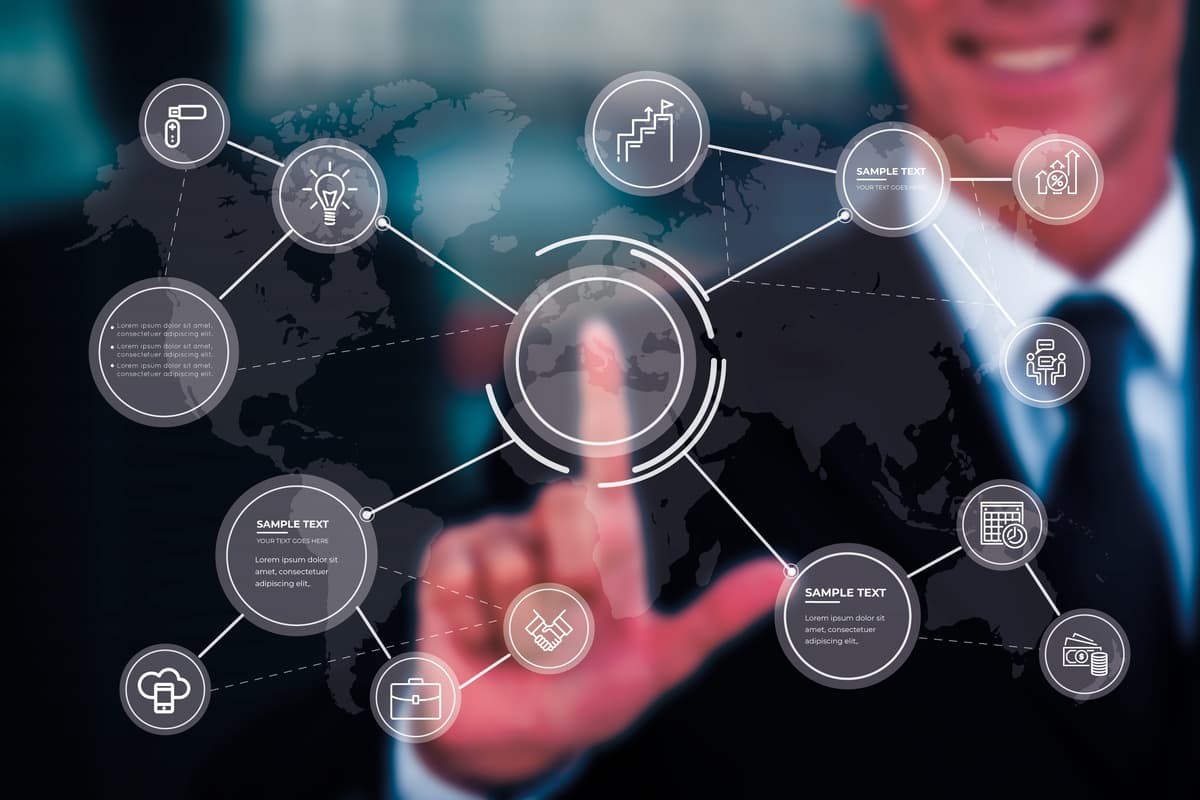 Professional engaging with digital content